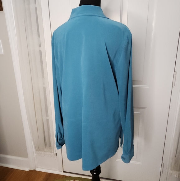 Appleseed's Button Down Long Sleeve Double Button Pocket Teal Jacket Size XL - Picture 4 of 5